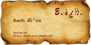 Bach Éva névjegykártya